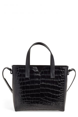 'Baby Signature V' Croc Embossed Tote