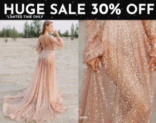 9 colors / Mermaid Glitter Bridal Dress, Lux Sequin Rose Gold Beaded Transparent BOHO Dress with Bodysuit/Slip Long Silk Dress, SBA 2020