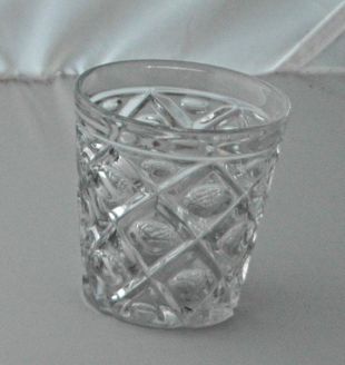 Rare Antique 1840-50s DIAMOND THUMBPRINT FLINT Glass Whiskey Tumbler or Beaker 3  11/16”t Polished Pontil, No Chips or Cracks, 175 yrs Old