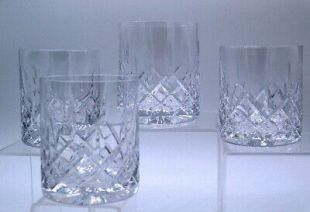 Cut Glass Whiskey Tumblers Fine Quality Vintage Diamond Cuts Star Burst Bottom   | eBay