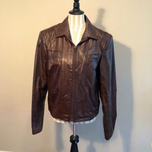 Vintage pour homme en cuir veste, manteau, Medium, cuir véritable, cuir Loft Co