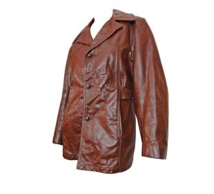 vintage 60s Leather Coat Zip Out Fake Fur Lining Oxblood Maroon Cuir "Reed Sportswear"