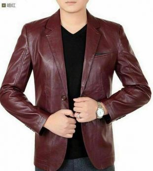 NOORAByNoora - NOORA New Design Men Maroon Leather BLAZER All Season ...