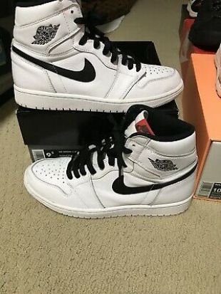 Nike Air Jordan 1 High Og Yin Yang Sz 8.5 2 3 4 5 6 7 8 9 White Black  | eBay