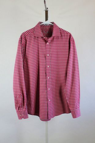 Chemise homme, chemise Bugatchi Uomo, chemise à carreaux rose, chemise habillée décontractée, taille moyenne homme, GOGOVINTAGE, GRATUIT SHIPPING