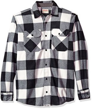 Authentics Men's Long Sleeve Plaid Fleece Shirt