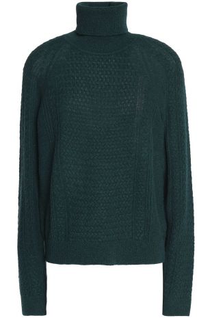 Green Knitted turtleneck sweater