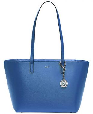 DKNY - DKNY Sutton - Borsa a secchiello in pelle, misura media - Blu