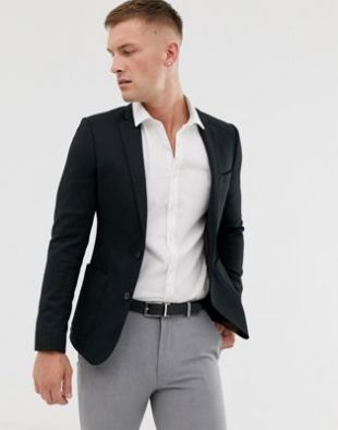 ASOS DESIGN - Blazer super ajusté  en jersey - Noir | ASOS