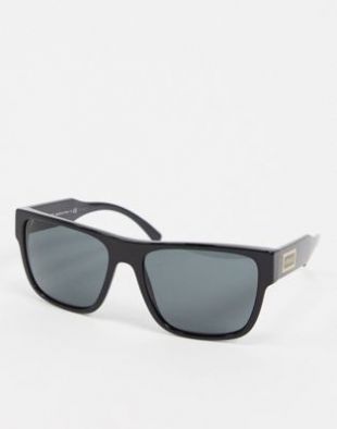 Versace - 0VE4379 - Lunettes de soleil carrées - Noir | ASOS