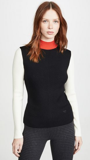 Colorblock Mockneck Sweater