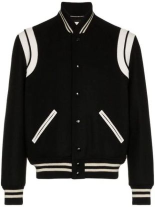 Saint Laurent Veste Bomber à Empiècements