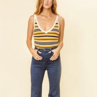 Ditsy Stripe Knit Tank Top