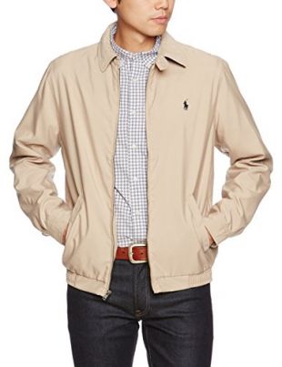 Polo Ralph Lauren Mens Bi-Swing Windbreaker Jacket (Khaki, Medium)