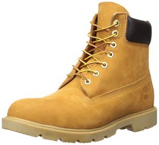 Timberland Men's 6" Basic Boot-Contrast Collar, Wheat Nubuck, 10.5 M US
