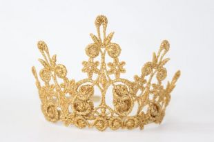 Couronne de dentelle d'or Tiara - Quinn - Tiara - Anniversaire Tiara Princess - Flower Girl - Bridesmaid - Photo Prop
