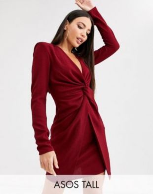 Tall twist front mini dress