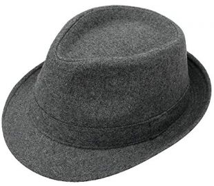 Simplicity Men's Manhattan Fedora Hat Grey Color Cap