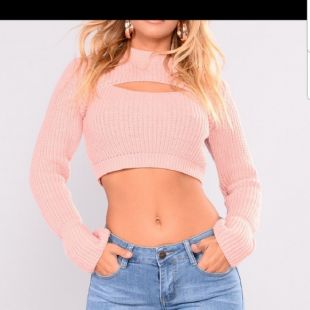 Cut Out Crop Sweater