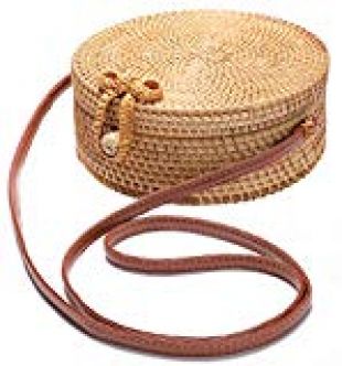 Sac en Rotin Rond Tissé à la Main