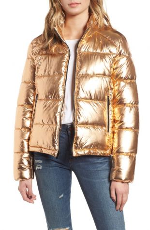 Metallic Puffer Jacket