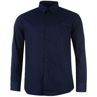 Pierre Cardin Mens Long Sleeve Shirt - Blue - Medium