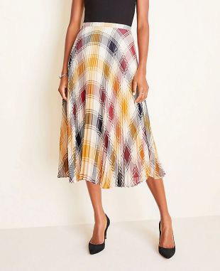 Plaid Pleated Skirt
