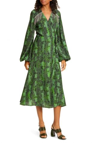 Green Snake Print Dress