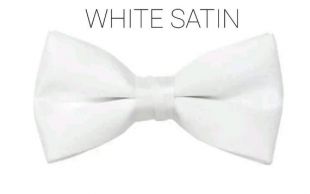 Pure White Pretied Satin Bow Tie for kids boy toddler baby NB - 7 YRS Wedding Ring Bearer Birthday Pictures Gift l Off White Ivory l