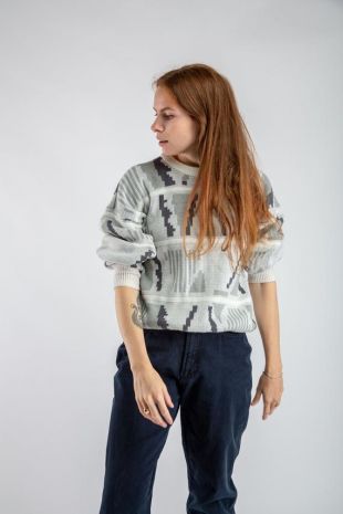 Pull Tricoté à Broderie Florale