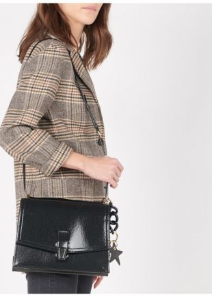 Soldes SAC PORTÉ ÉPAULE EN CUIR VERNI NAVY BLUE/BLACK LANCEL - CRÉATEURS | Place des Tendances