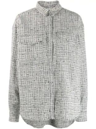 Houndstooth Boxy Fit Shirt