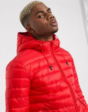 Veste matelassée à capuche - Rouge