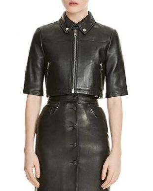 Black Leather Shirt Jacket