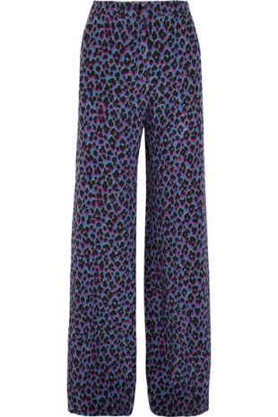 Emmanuelle leopard-print silk crepe de chine wide-leg pants