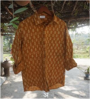 Étiquette Anidha -' Chemise florale pour homme Impression traditionnelle