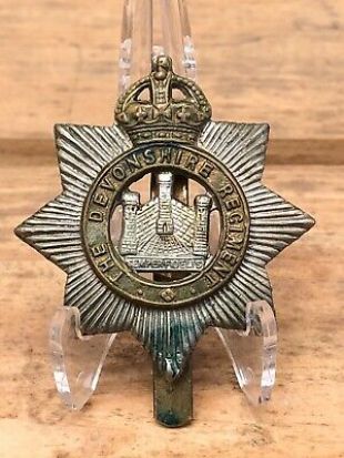 Antique Original WWI BRITISH The DEVONSHIRE Regiment Hat Cap Badge Insignia  | eBay