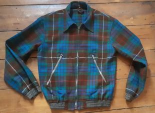 Veste d'hiver en laine tartan des années 1950