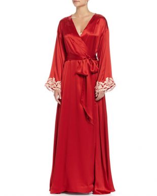 Maison Lace-Trim Long Robe