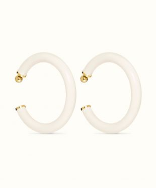 Coco White Hoop Earrings