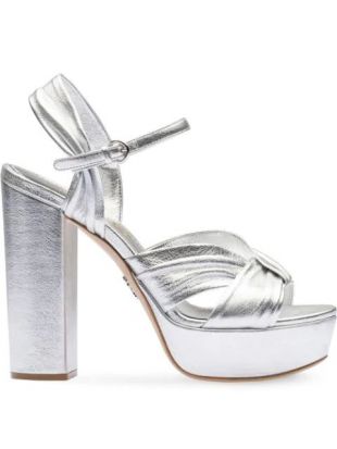Silver Platform Knot Sandals