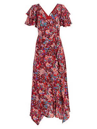 tanya taylor green silk clementine dress Baltic Born Womens Clementine Tulle Midi Dress | Dusty Green Print