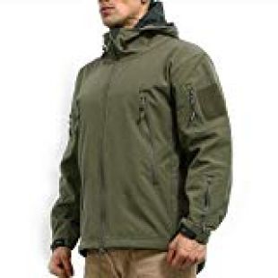 Men's Army Outdoor Military Special Ops Softshell Tactical Hooded Jacket Hunting Jacket,Green,US L ( Tag XL)