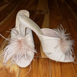 Pink Feather Heels