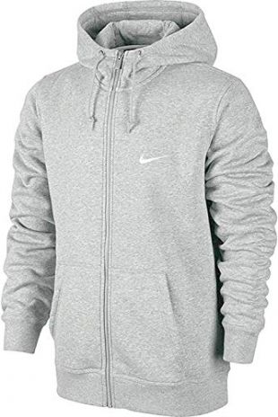 Nike Men's Club Swoosh Full-Zip Hoodie Grey Heather Size Medium