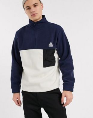 Topman - Pull en polaire - Bleu marine et écru | ASOS