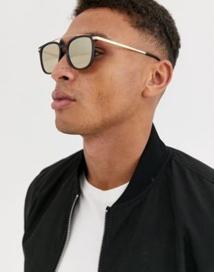 River Island - Lunettes de soleil avec double pont - Marron | ASOS