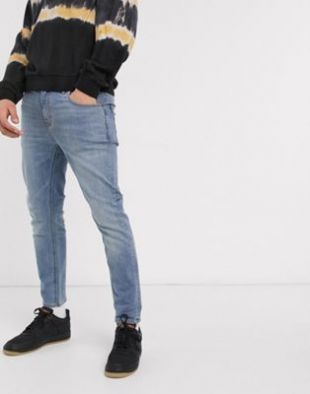 ASOS DESIGN - Jean skinny longueur cheville - Bleu clair délavé | ASOS