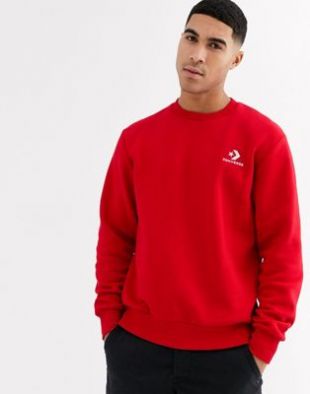 Converse - Sweat-shirt ras de cou avec logo étoile et chevron - Rouge | ASOS