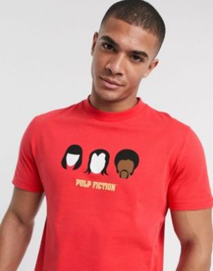 ASOS DESIGN - Pulp Fiction - T-shirt décontracté avec imprimé sur le devant | ASOS